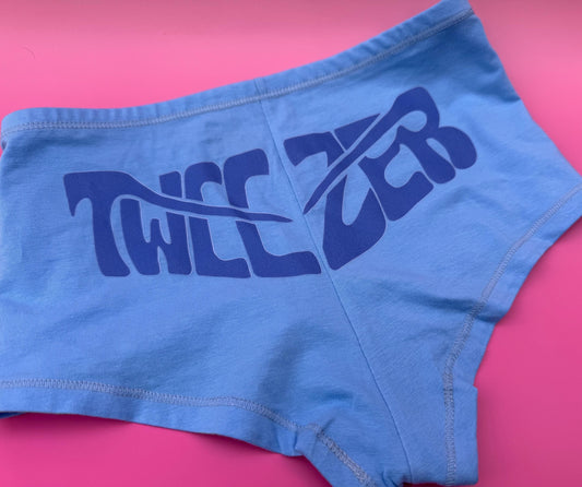 Please Her with a Tweezer Boyshort Panties – Light Blue Underwear for Women