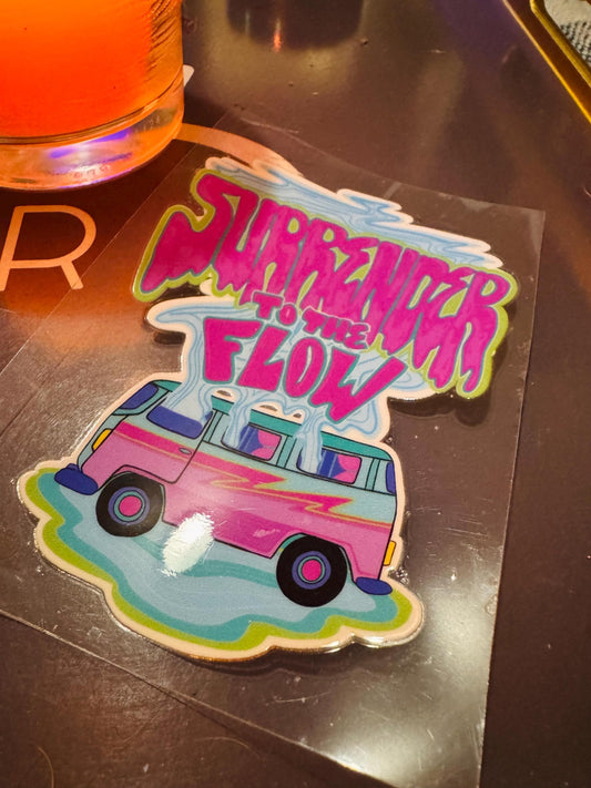 Surrender to the Flow Sticker – Hand-Drawn Waterproof DTF Decal
