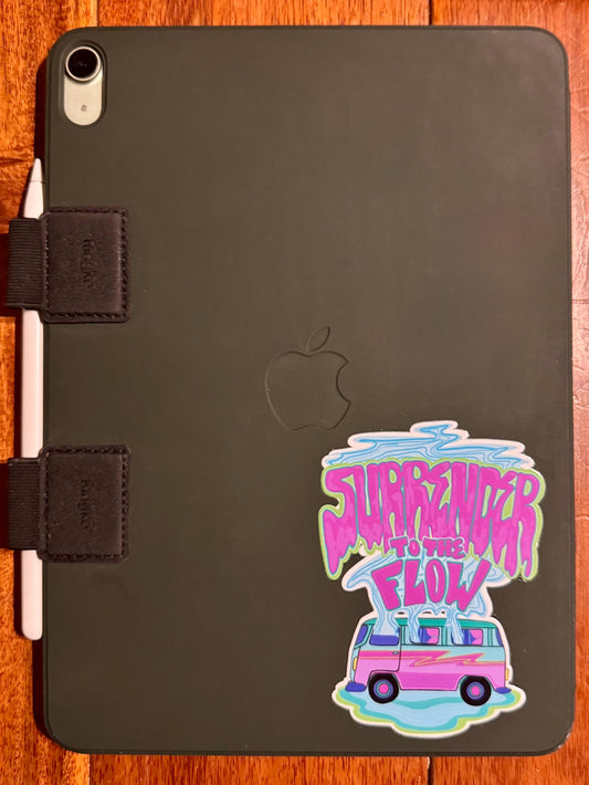 Surrender to the Flow Sticker – Hand-Drawn Waterproof DTF Decal