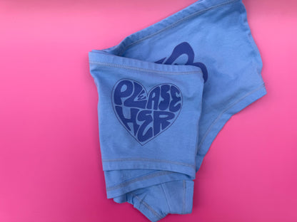 Please Her with a Tweezer Boyshort Panties – Light Blue Underwear for Women