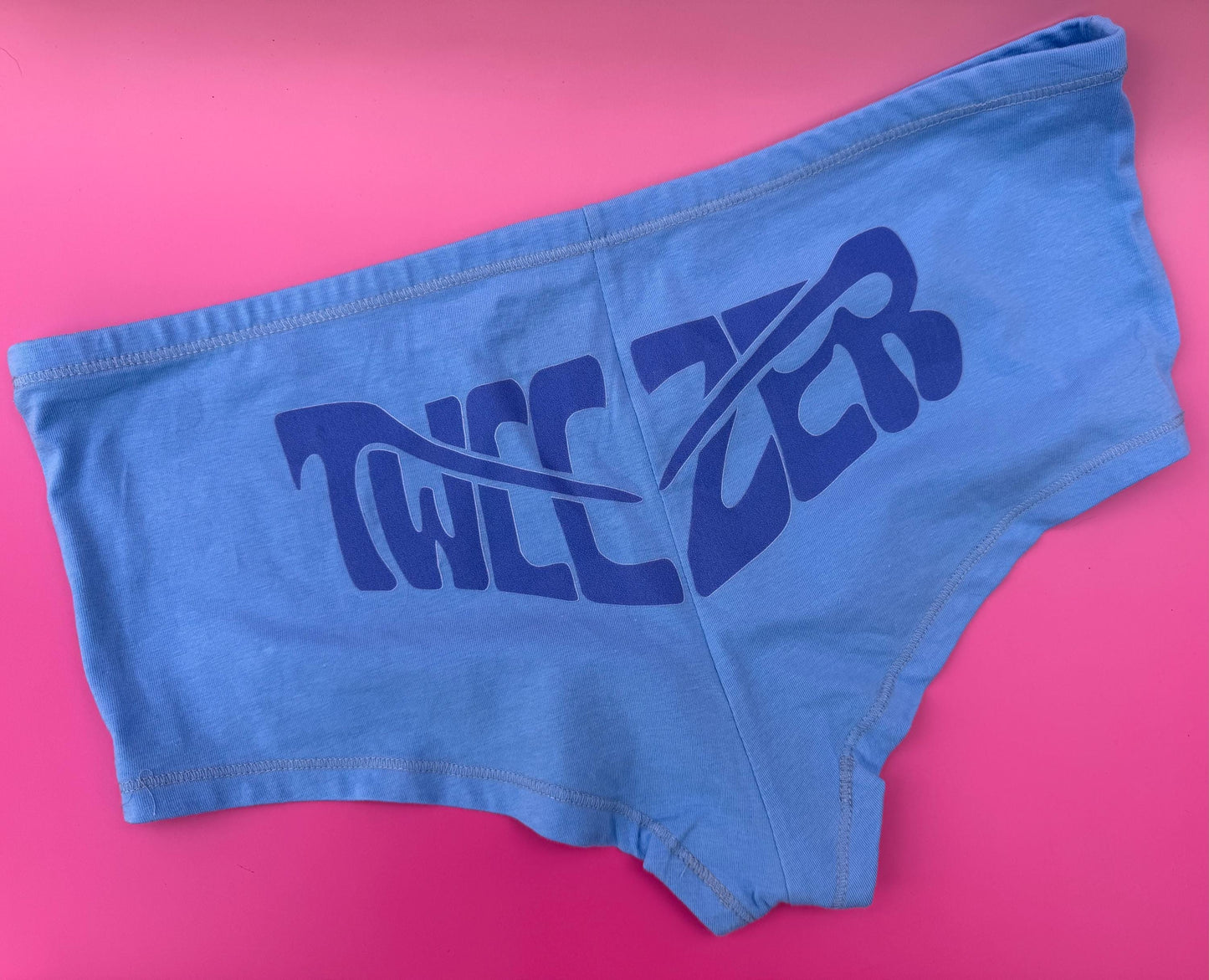 Please Her with a Tweezer Boyshort Panties – Light Blue Underwear for Women
