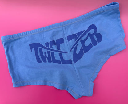 Please Her with a Tweezer Boyshort Panties – Light Blue Underwear for Women
