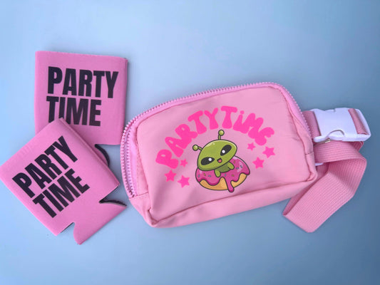 Glow-in-the-Dark Party Time Pink Belt Bag | Festival Accessory | Phish Pham Essentials | Jam Band Concert Apparel
