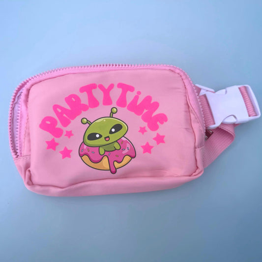 Glow-in-the-Dark Party Time Pink Belt Bag | Festival Accessory | Phish Pham Essentials | Jam Band Concert Apparel