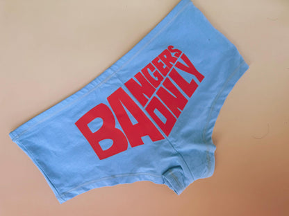 Bangers Only Light Blue Boyshorts | Retro Festival Underwear | Jam Band Merch | Gift for Her, Bachelorette Party, Phish Birthday Gift