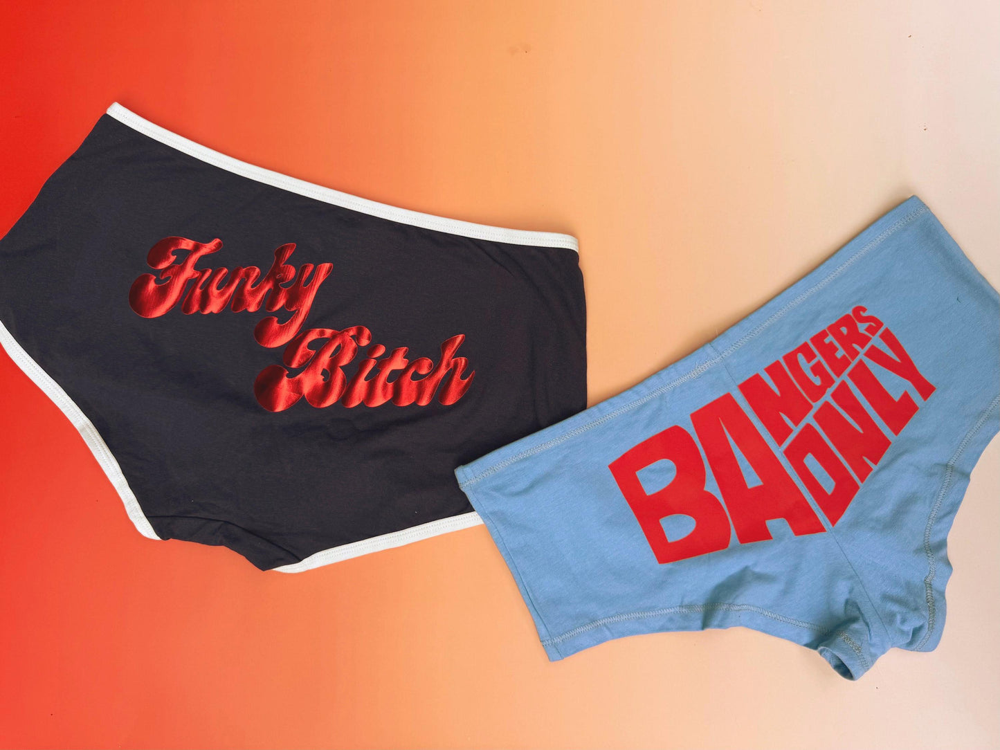 Bangers Only Light Blue Boyshorts | Retro Festival Underwear | Jam Band Merch | Gift for Her, Bachelorette Party, Phish Birthday Gift