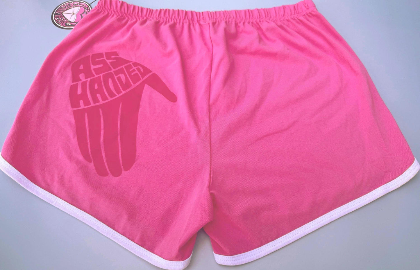 Ass Handed Hot Pink Booty Shorts | Retro Festival Apparel | Funny Jam Band Merch | Concert Gear for Phish Phans