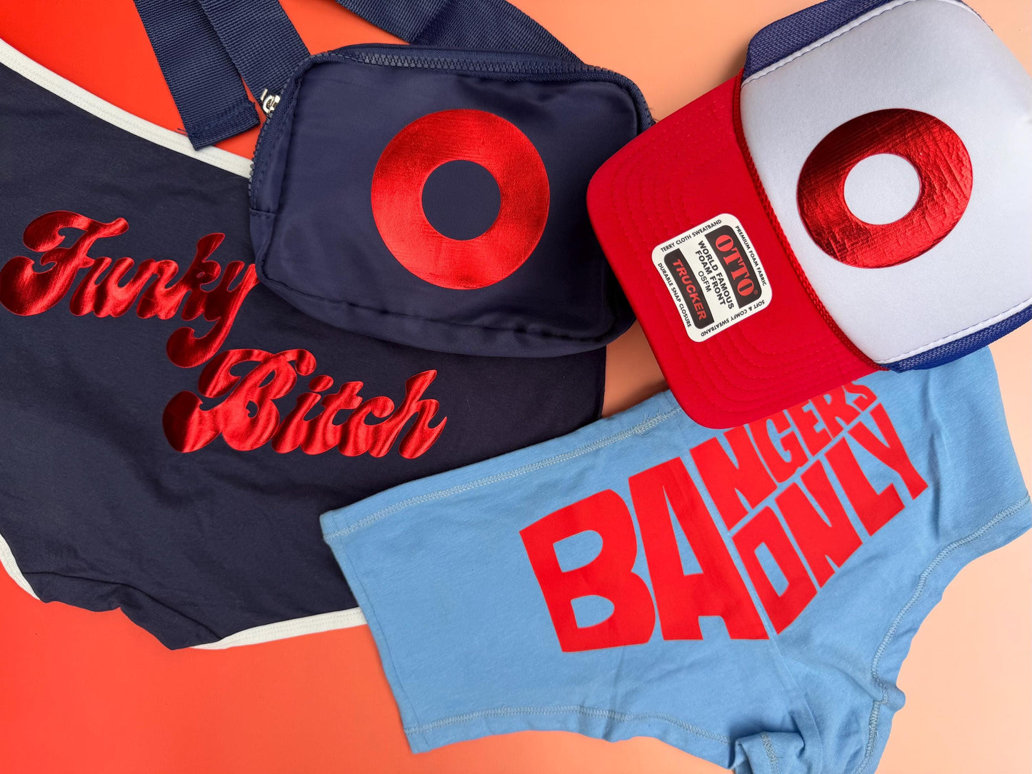 Funky Bitch Navy Retro Briefs w/ Donut Graphic | Jam Band Festival Apparel | Comfy Concert Gear | Phish Pham Merch