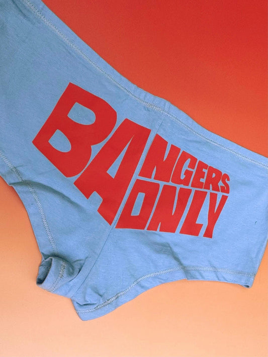 Bangers Only Light Blue Boyshorts | Retro Festival Underwear | Jam Band Merch | Gift for Her, Bachelorette Party, Phish Birthday Gift