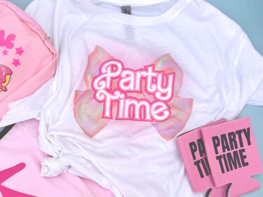 Barbie Party Time White Crop Top | Phish Pham Festival Apparel | Jam Band Merch | Retro Concert Style | Lot Fashion
