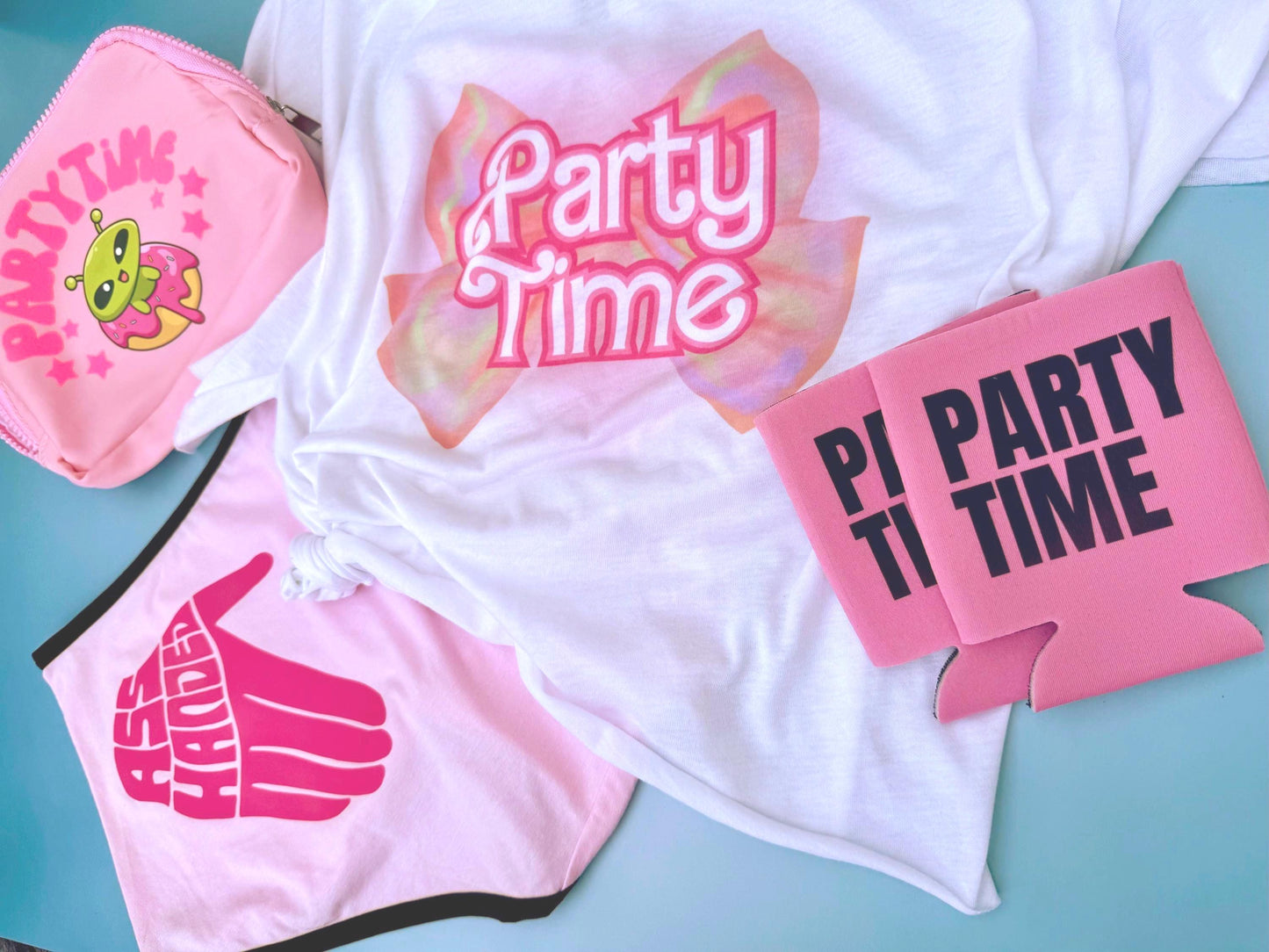 Barbie Party Time White Crop Top | Phish Pham Festival Apparel | Jam Band Merch | Retro Concert Style | Lot Fashion