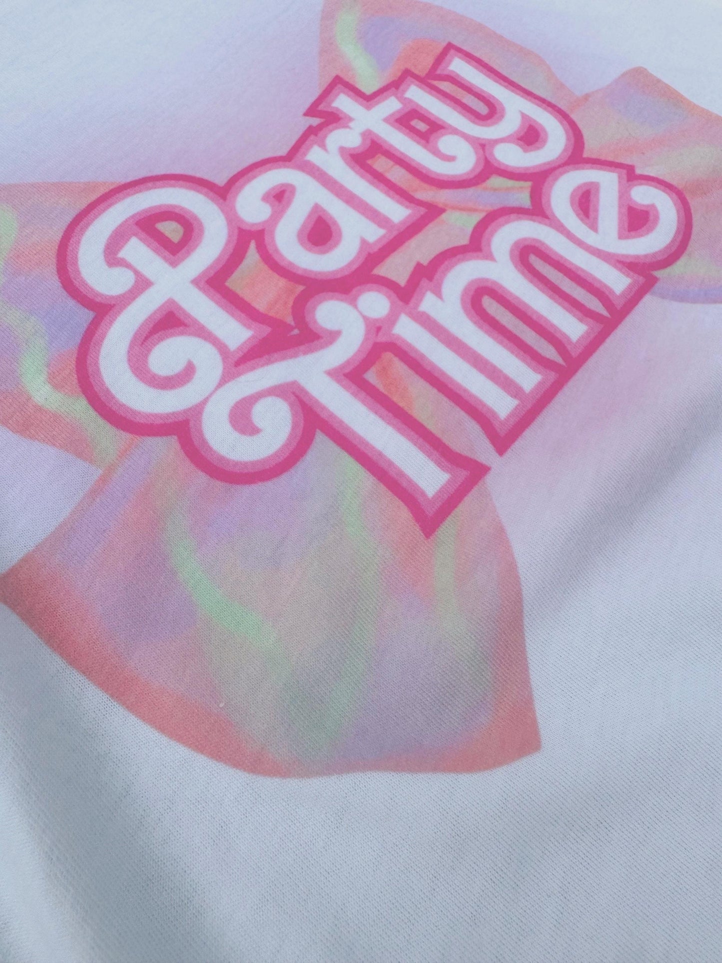 Barbie Party Time White Crop Top | Phish Pham Festival Apparel | Jam Band Merch | Retro Concert Style | Lot Fashion